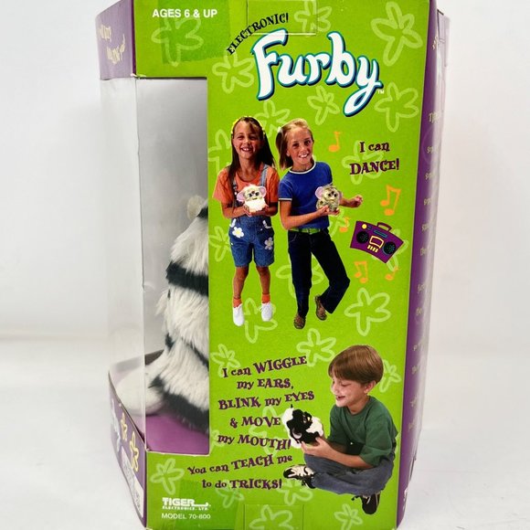 Furby Zebra Black/White Stripes 70-800 Blue Eyes 1998 Factory Sealed NEW - Picture 4 of 9